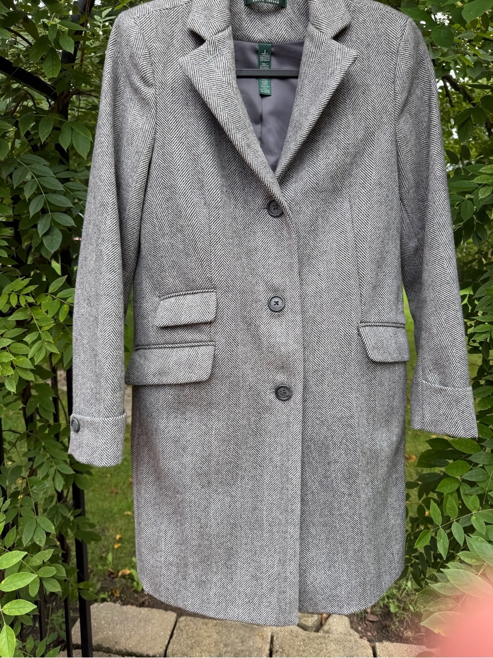 Ralph Lauren Gray Herringbone Blazer Coat